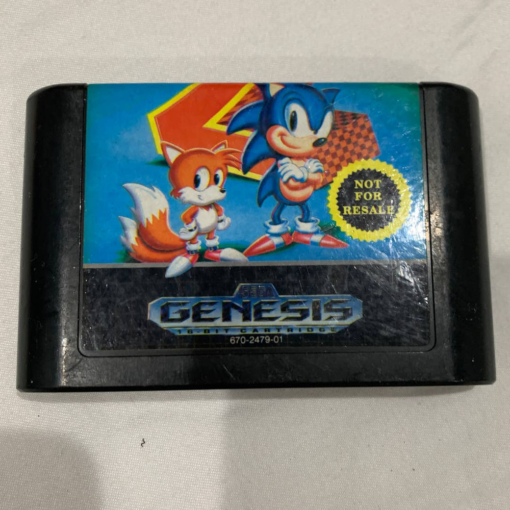Sonic 2 The Hedgehog Sega Genesis 16-bit Cartridge